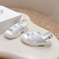 PRADA 25S SANLS IN WHITE CALFSKIN LOGO GOLD HARDWARE