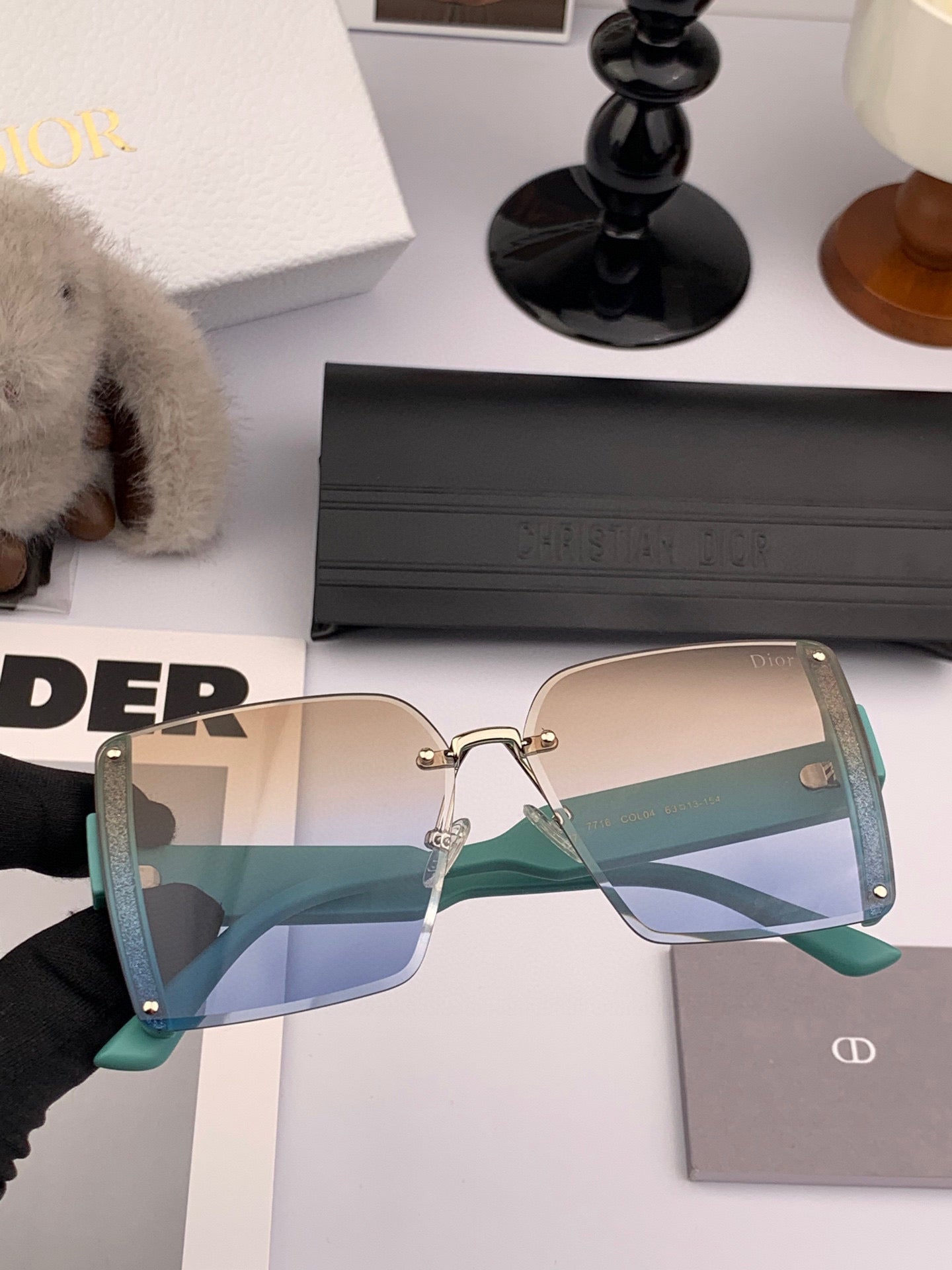 DIOR MONTAIGNE SQUARE SUNGLASS CD1677 IN ACETATE