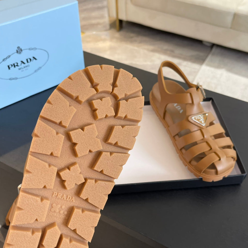 PRADA RUBBER FISHERMAN SANLS BRONZE CALFSKIN