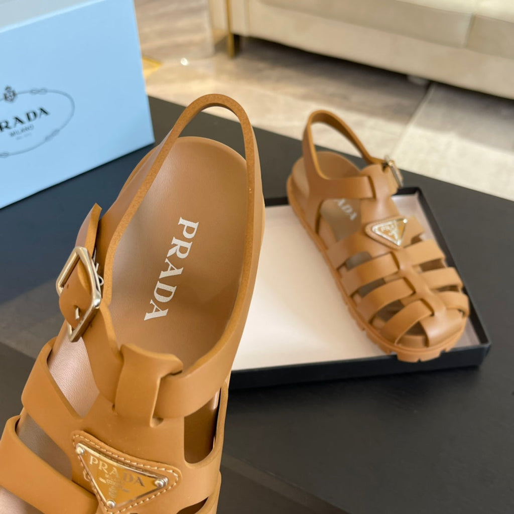 PRADA RUBBER FISHERMAN SANLS BRONZE CALFSKIN