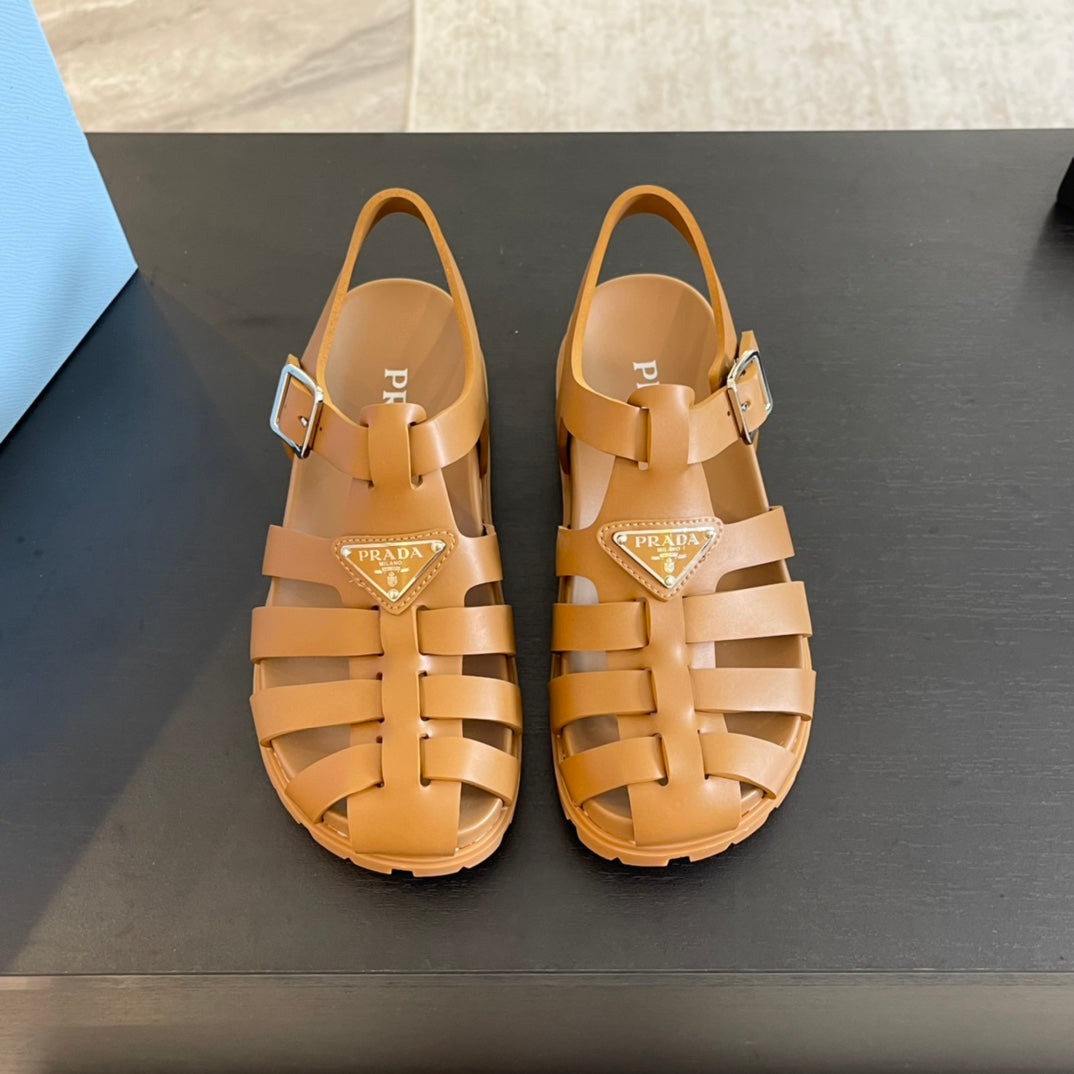 PRADA RUBBER FISHERMAN SANLS BRONZE CALFSKIN