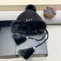 LOUIS VUITTON BEANIE HAT IN BLACK WOOL AND COTTON 419744