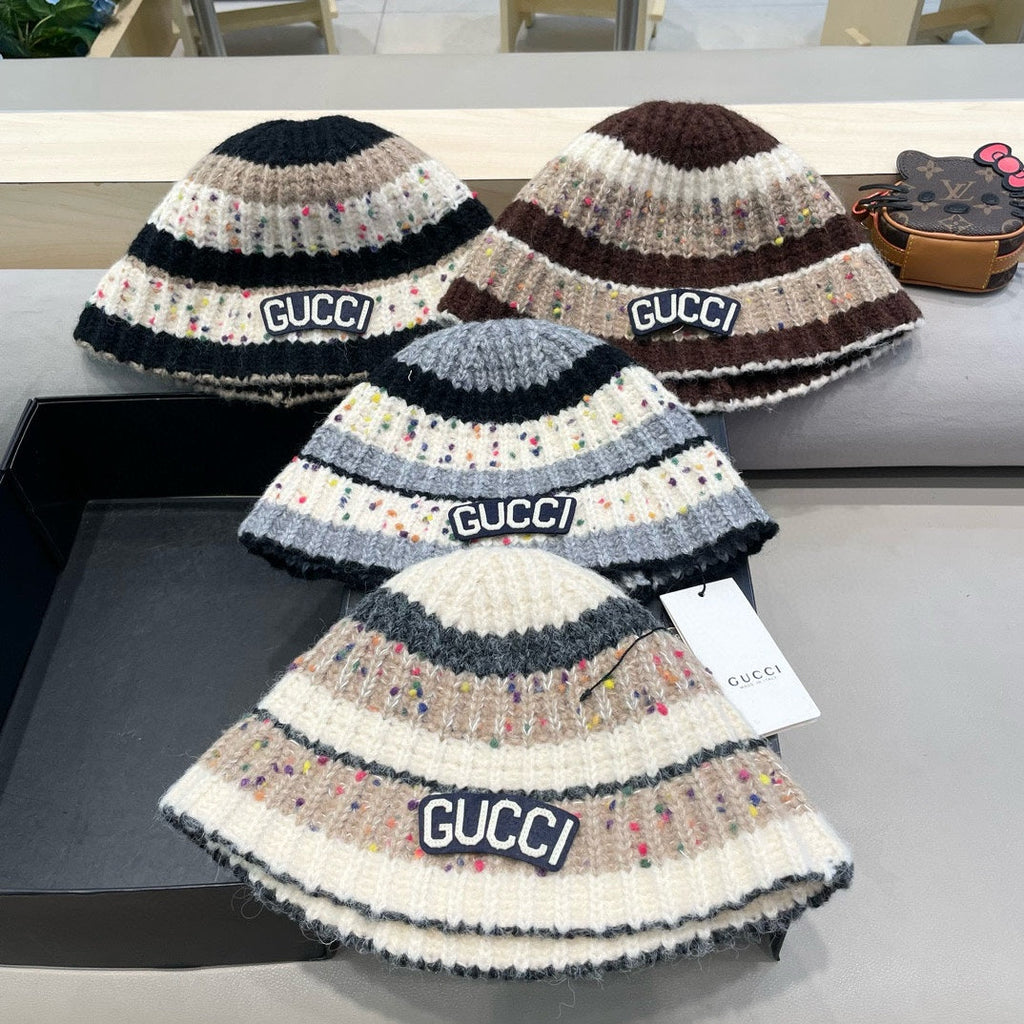 GUCCI STRIPED KNITTED BUCKET HAT COLORFUL 428100