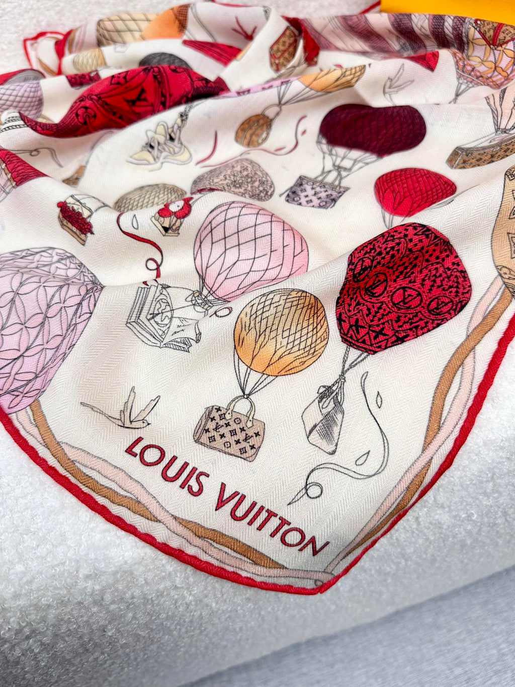 LOUIS VUITTON UP AND AWAY 70 CM SQUARE SILK SCARF COLORFUL 399801