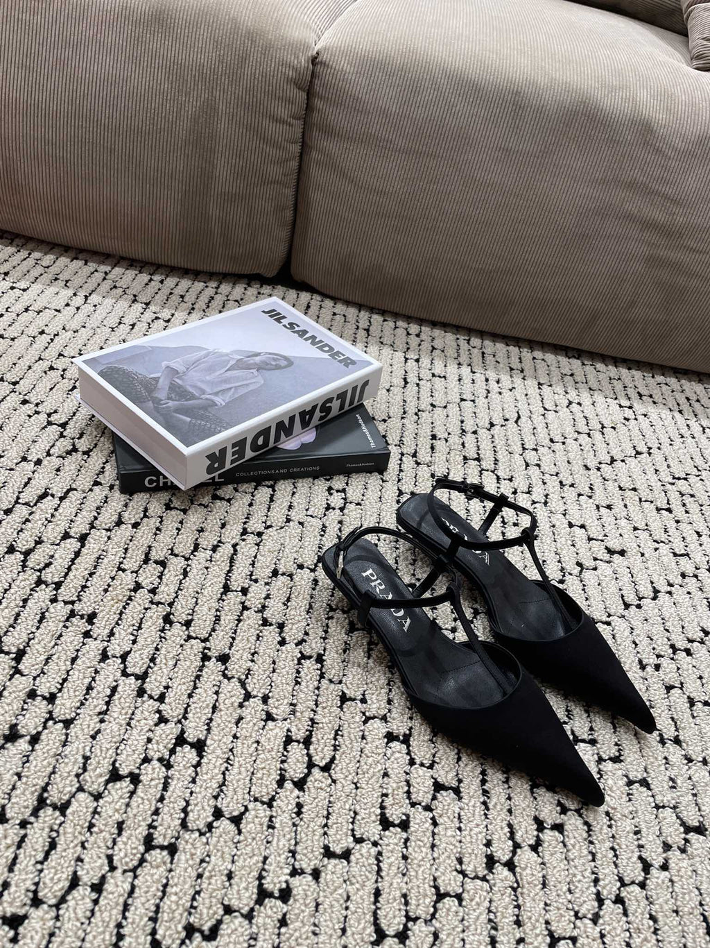 PRADA SATIN SLINGBACK PUMPS BLACK