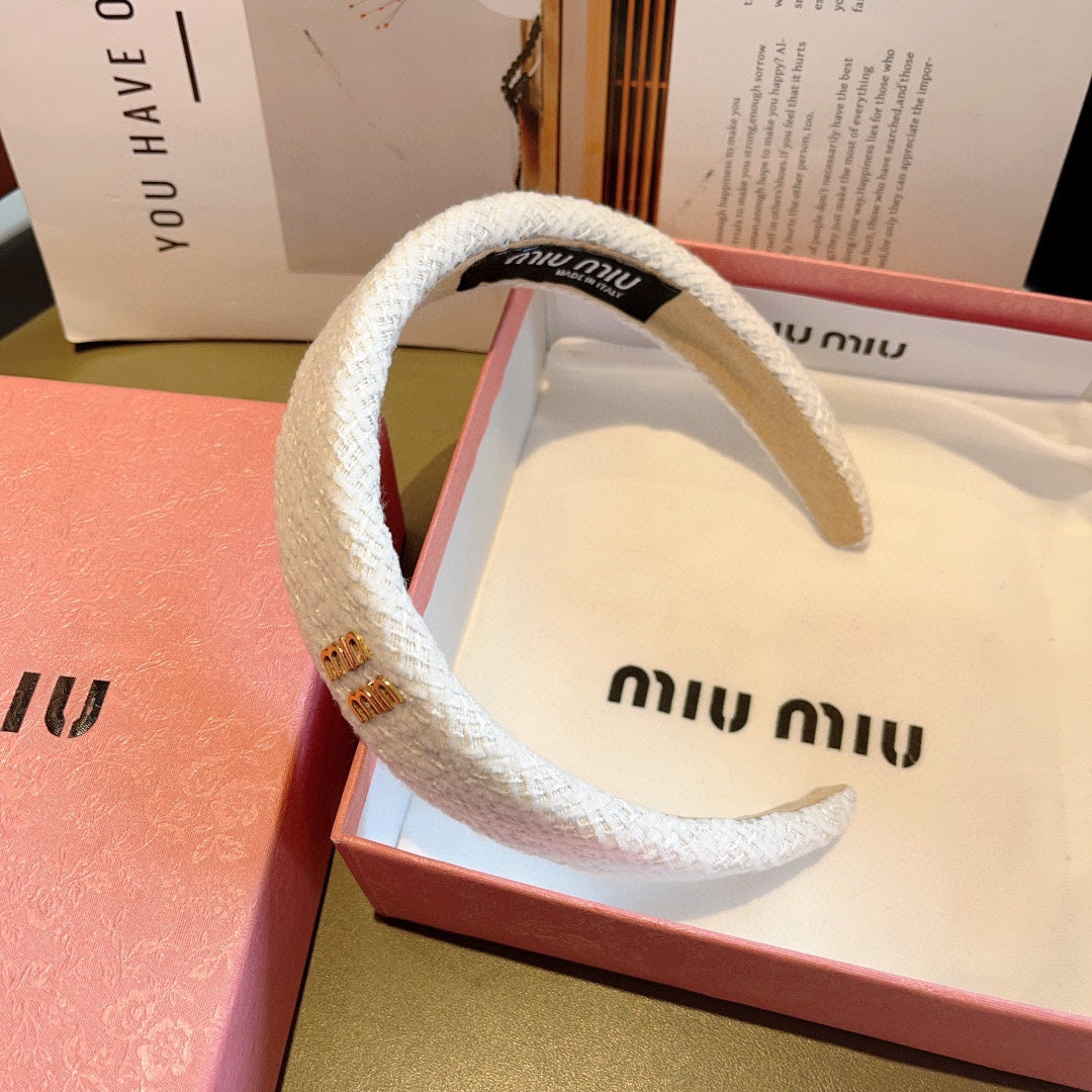 SIMPLE HAIRBAND IN WHITE TWEED 282733