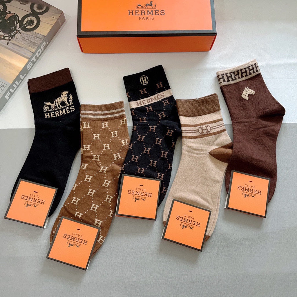 HERMES ANKLE SOCKS 381628 (1 BOX)