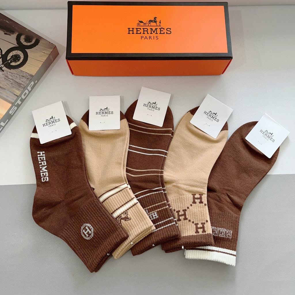 HERMES LOW-CUT SOCKS 387188 (1 BOX)