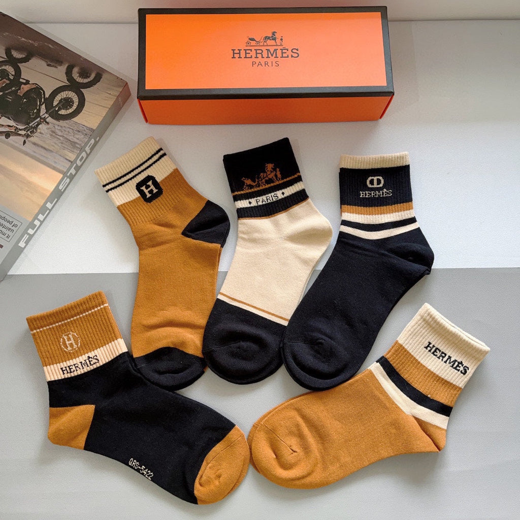 HERMES LOW-CUT SOCKS 412631 (1 BOX)