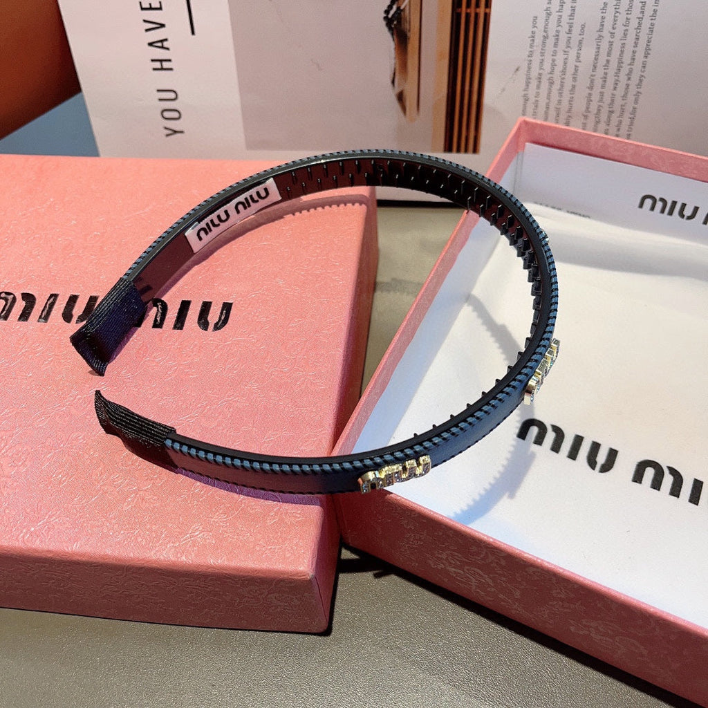 HEAD BAND IN USAFA BLUE LAMBSKIN AND RESIN 417295