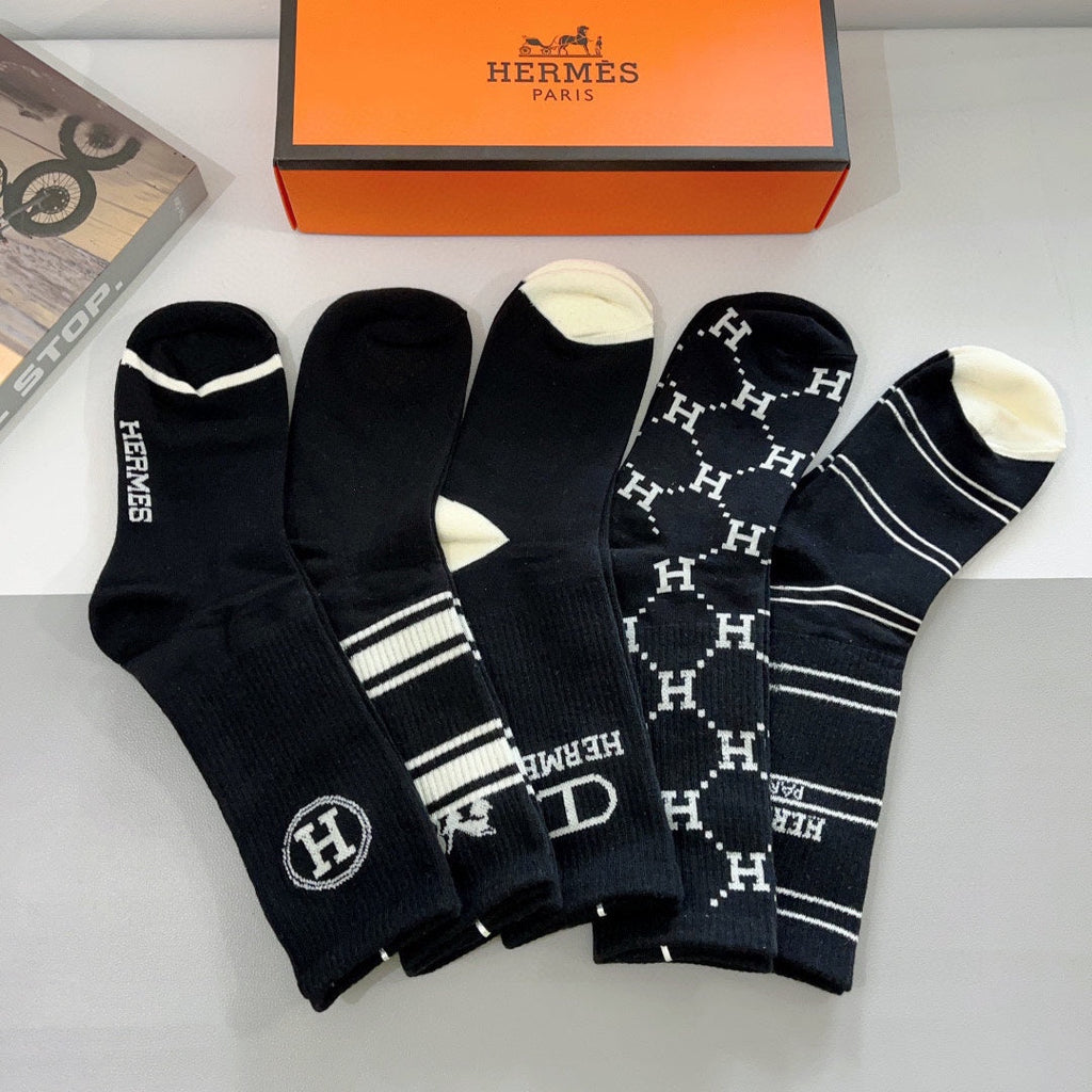HERMES CREW SOCKS 420811 (1 BOX)