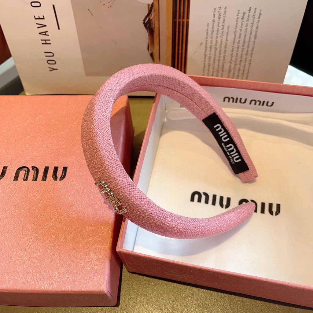 THICK HAIR BAND IN PINK RAW FABRIC 423577