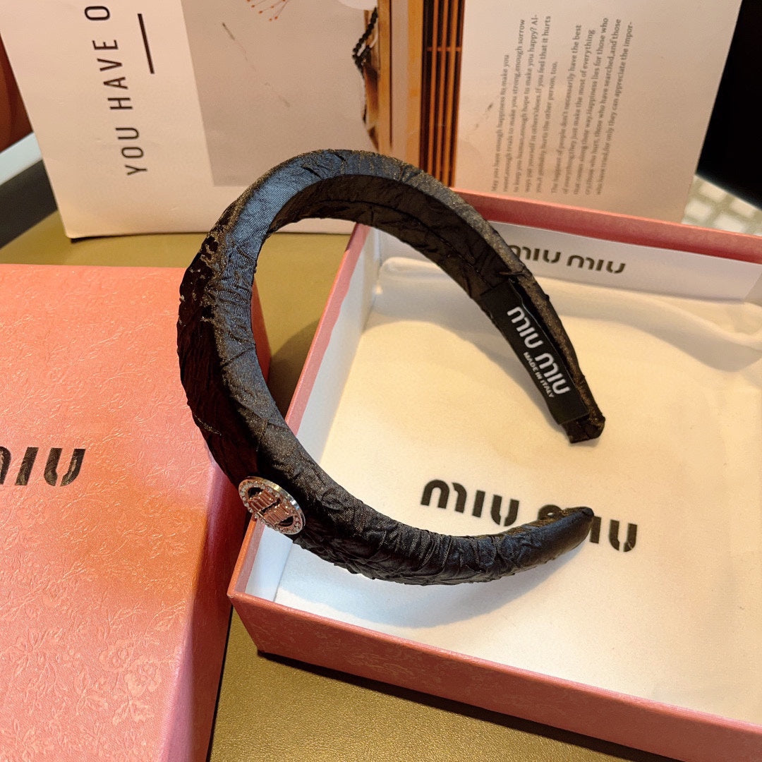 THICK HEADBAND IN BLACK FABRIC 432779