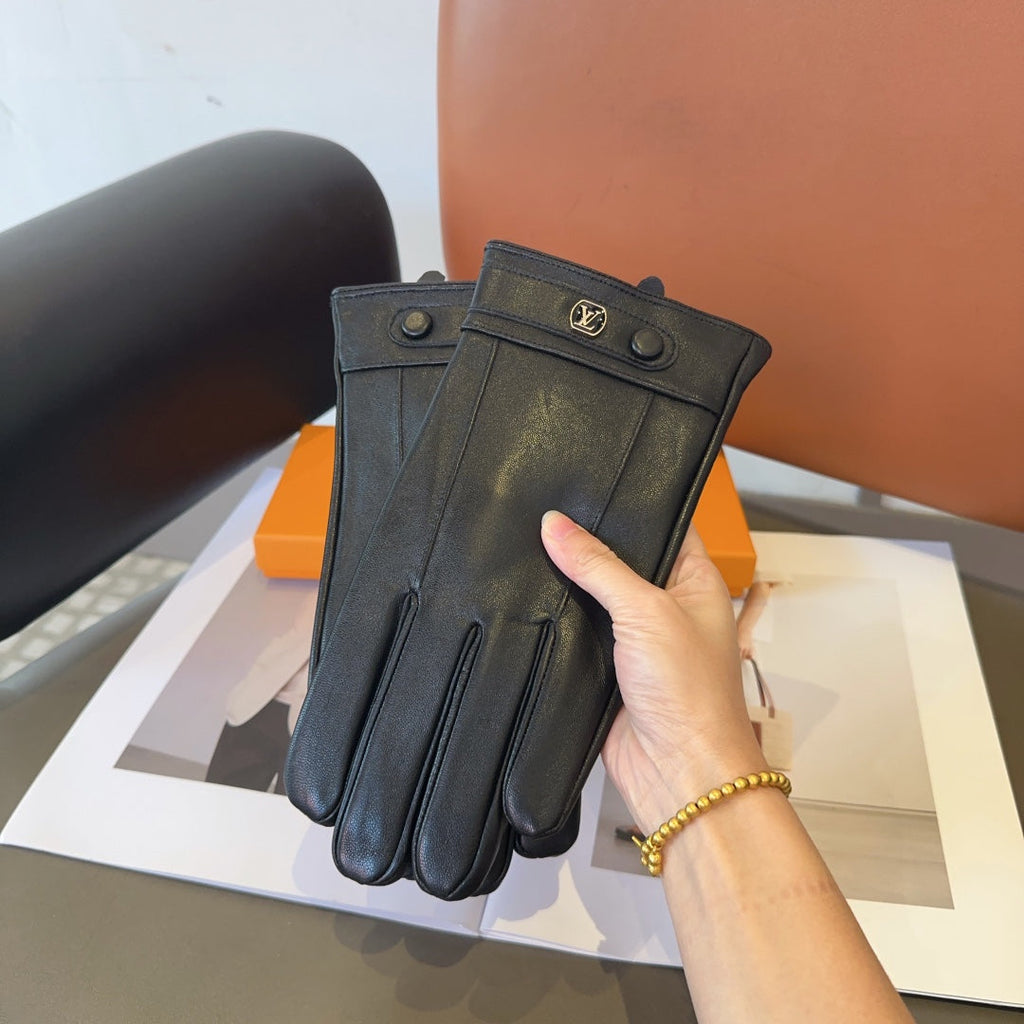LOUIS VUITTON LV GLOVES IN BLACK LAMBSKIN 462318