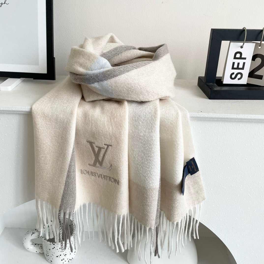 LOUIS VUITTON SCARF 180 CM IN BEIGE CASHMERE 394703