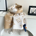 LOUIS VUITTON ESSENTIAL SCARF 186 CM IN CAMEL BEIGE WOOL 399775