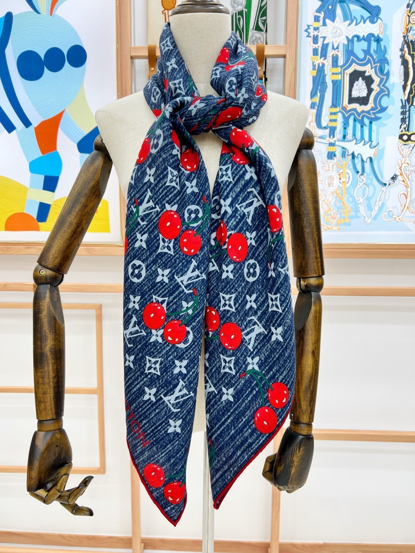LOUIS VUITTON LV SCARF 135 CM IN WOOL MIX SILK 735872