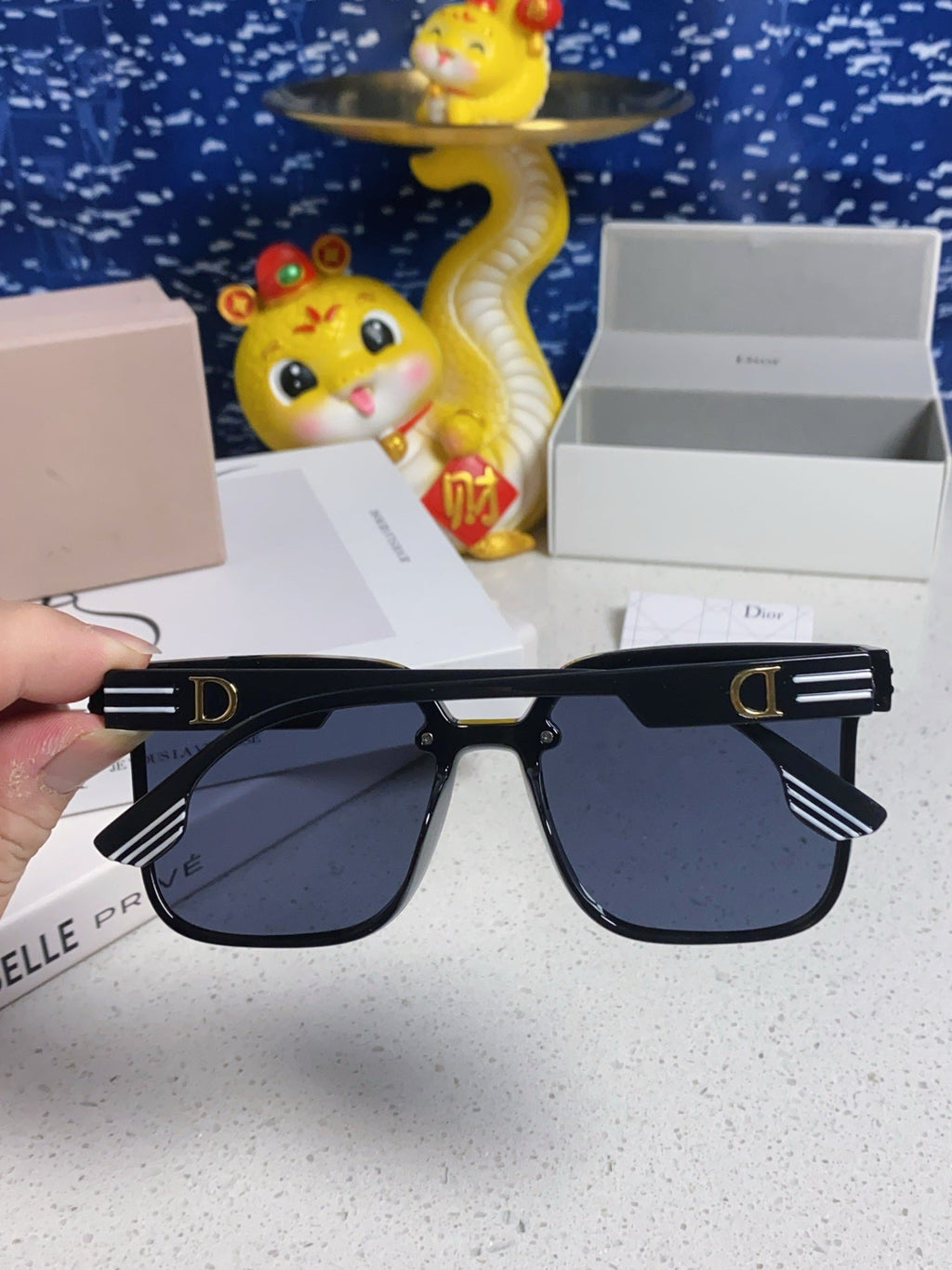 DIOR MONTAIGNE SUNGLASS 560862 IN BLACK ACETATE