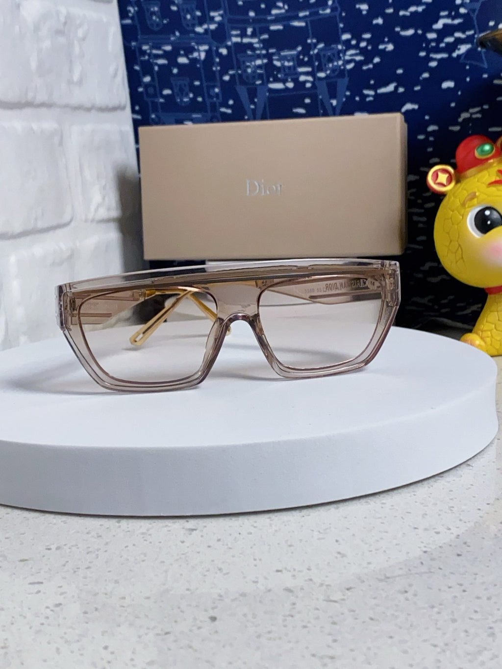 DIOR MONTAIGNE SUNGLASS CLUB M7U IN BROWN CLEAR ACETATE