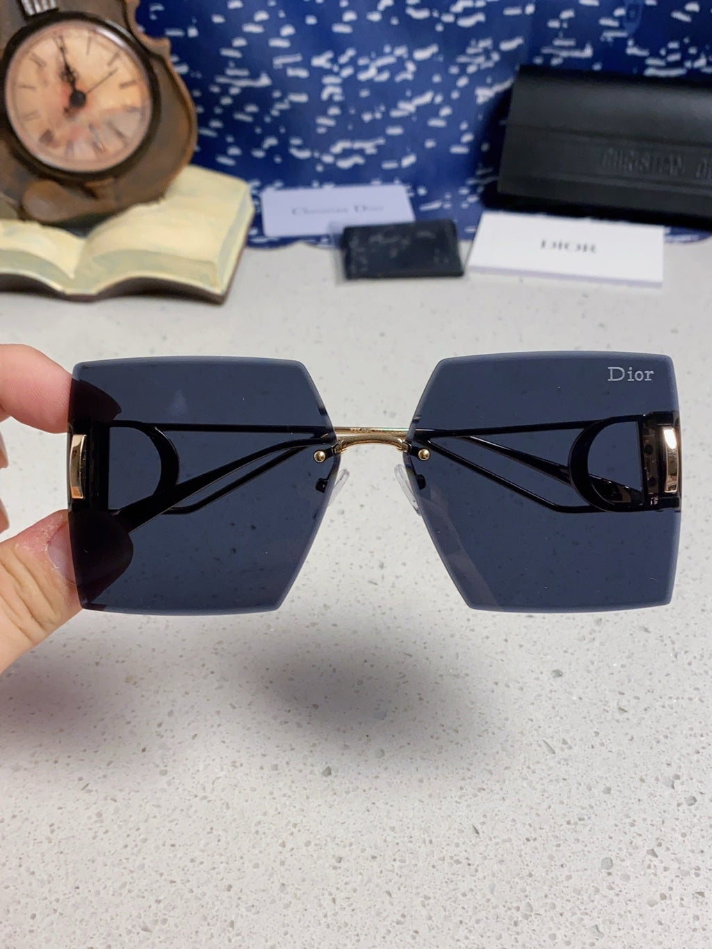 DIOR 30MONTAIGNE S7U SUNGLASS 578110 IN GOLD METAL GREY LENSES