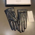 GUCCI TOUCHSCREEN LAMBSKIN GLOVES BLACK 456312