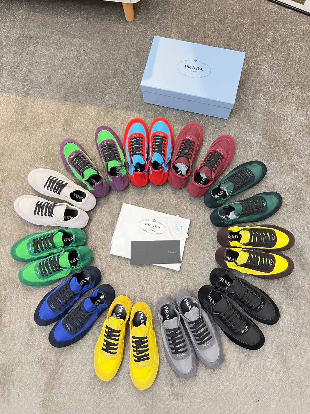 PRADA COLLAPSE SNEAKERS IN BLACK SUEDE AND NYLON