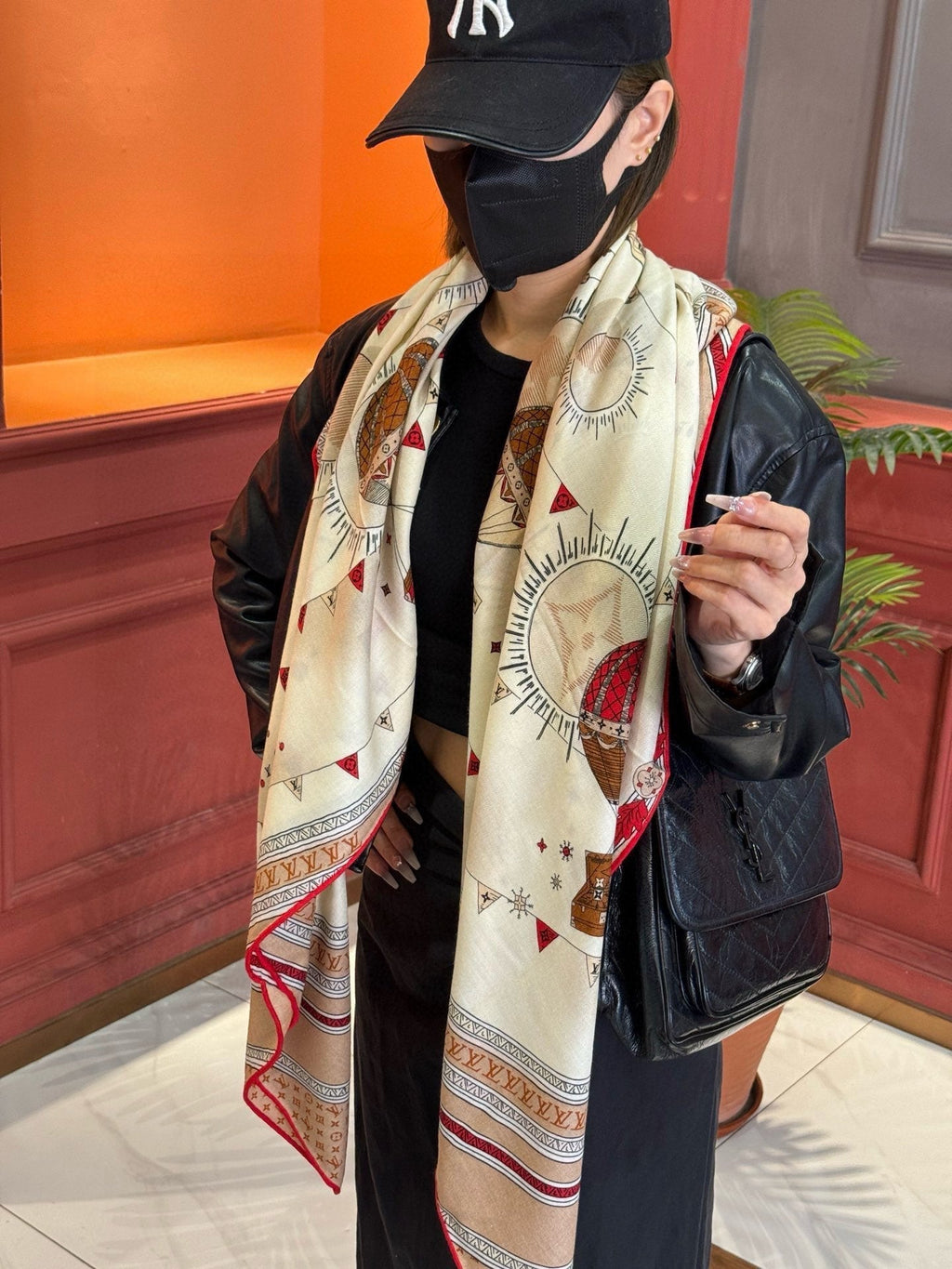 LOUIS VUITTON LV SCARF 140 CM IN SILK-CASHMERE BLEND 737275