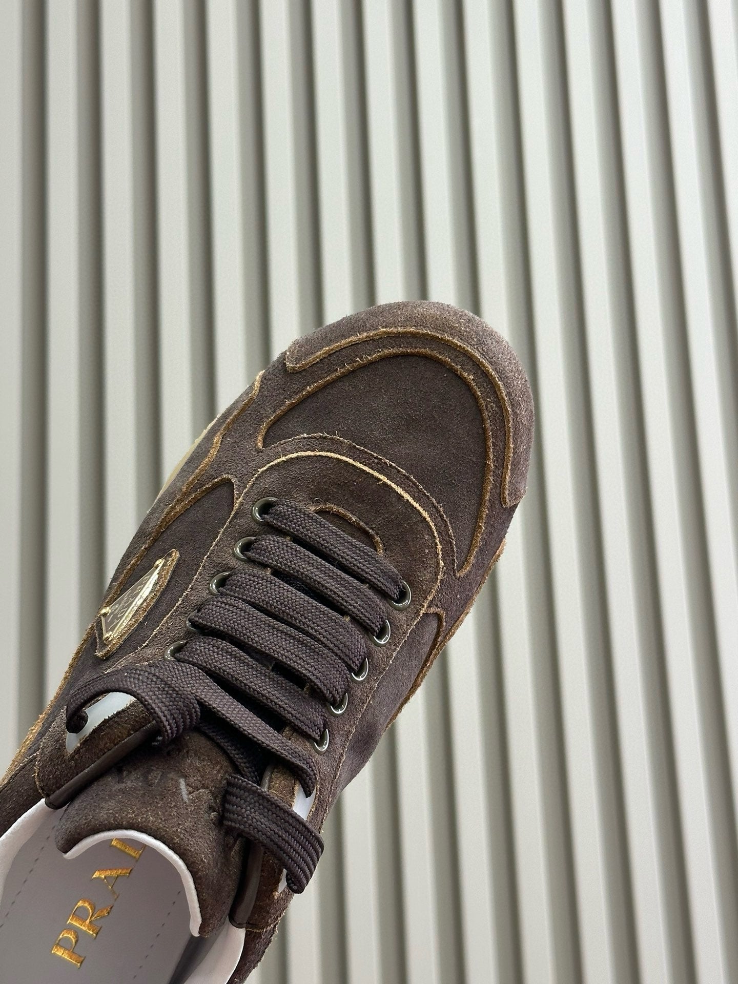 PRADA TRAIL FADED SUEDE SNEAKERS BROWN